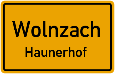 Ortsschild Wolnzach Haunerhof