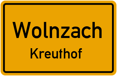 Ortsschild Wolnzach Kreuthof