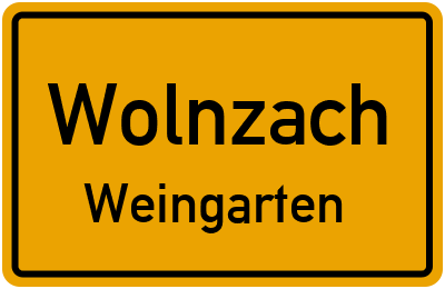 Ortsschild Wolnzach Weingarten