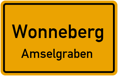 Ortsschild Wonneberg Amselgraben