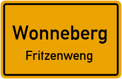 Ortsschild Wonneberg Fritzenweng