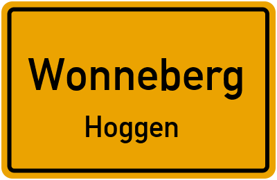Ortsschild Wonneberg Hoggen