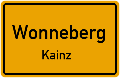 Ortsschild Wonneberg Kainz