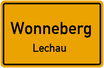 Ortsschild Wonneberg Lechau