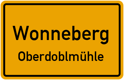 Straßenverzeichnis Wonneberg Oberdoblmühle