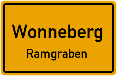 Ortsschild Wonneberg Ramgraben