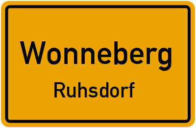 Ortsschild Wonneberg Ruhsdorf