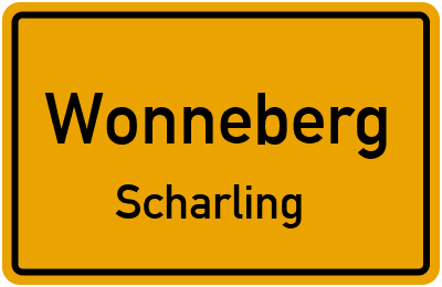 Ortsschild Wonneberg Scharling