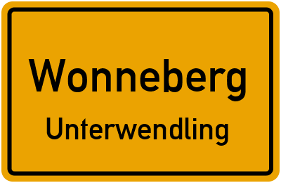 Ortsschild Wonneberg Unterwendling