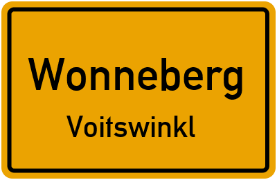 Ortsschild Wonneberg Voitswinkl