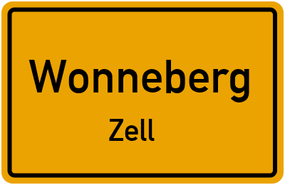 Ortsschild Wonneberg Zell