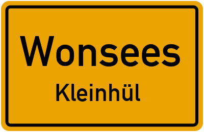Ortsschild Wonsees Kleinhül