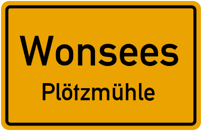 Straßenverzeichnis Wonsees Plötzmühle