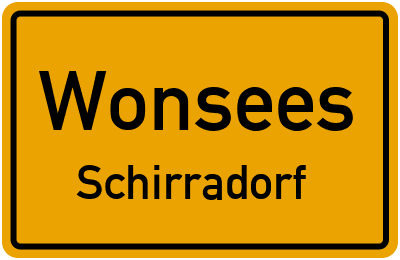 Ortsschild Wonsees Schirradorf
