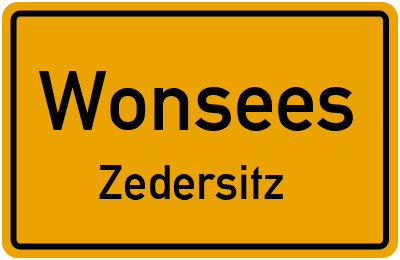 Ortsschild Wonsees Zedersitz