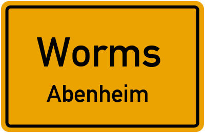 Ortsschild Worms Abenheim