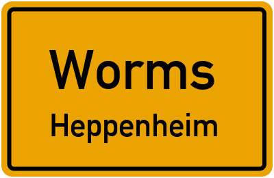 Ortsschild Worms Heppenheim