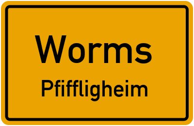 Ortsschild Worms Pfiffligheim