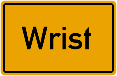 Ortsschild von Gemeinde Wrist in Schleswig-Holstein