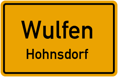 Straßenverzeichnis Wulfen Hohnsdorf