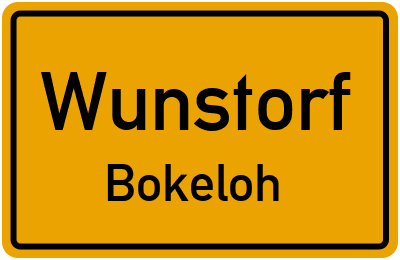 Ortsschild Wunstorf Bokeloh