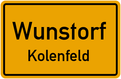 Ortsschild Wunstorf Kolenfeld