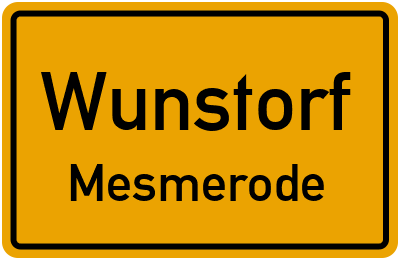 Ortsschild Wunstorf Mesmerode