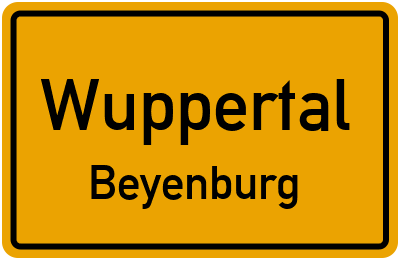 Ortsschild Wuppertal Beyenburg