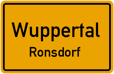Ortsschild Wuppertal Ronsdorf
