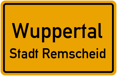 Straßenverzeichnis Wuppertal Stadt Remscheid