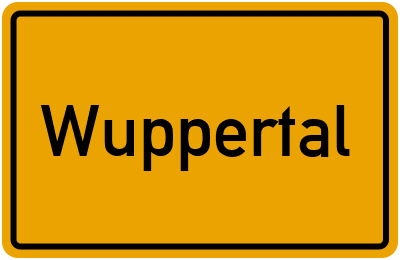 Ortsschild von Stadt Wuppertal in Nordrhein-Westfalen