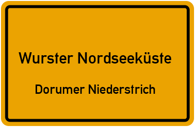 Straßenverzeichnis Wurster Nordseeküste Dorumer Niederstrich