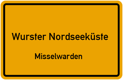Straßenverzeichnis Wurster Nordseeküste Misselwarden