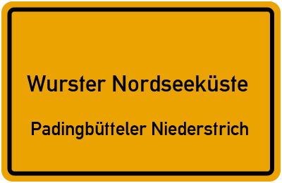 Straßenverzeichnis Wurster Nordseeküste Padingbütteler Niederstrich