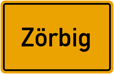 Ortsschild von Stadt Zörbig in Sachsen-Anhalt