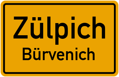 Ortsschild Zülpich Bürvenich