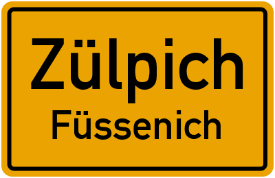 Straßenverzeichnis Zülpich Füssenich