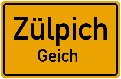 Ortsschild Zülpich Geich