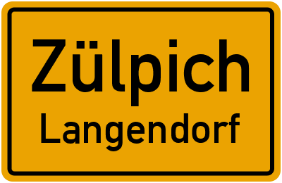 Ortsschild Zülpich Langendorf