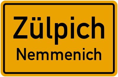 Ortsschild Zülpich Nemmenich