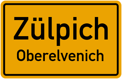 Ortsschild Zülpich Oberelvenich