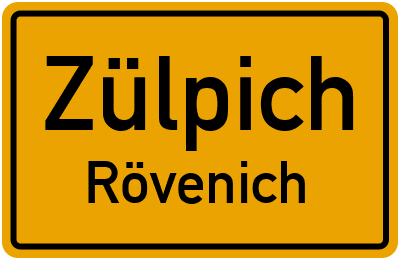 Ortsschild Zülpich Rövenich