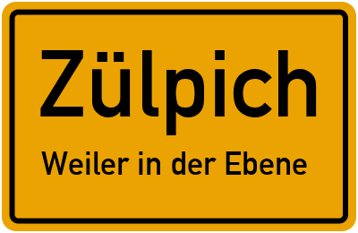 Straßenverzeichnis Zülpich Weiler in der Ebene