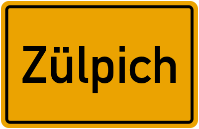 Ortsschild von Zülpich in Nordrhein-Westfalen
