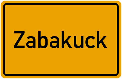 Ortsschild von Gemeinde Zabakuck in Sachsen-Anhalt