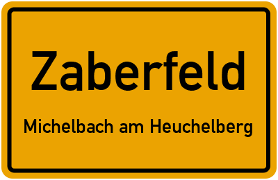 Straßenverzeichnis Zaberfeld Michelbach am Heuchelberg