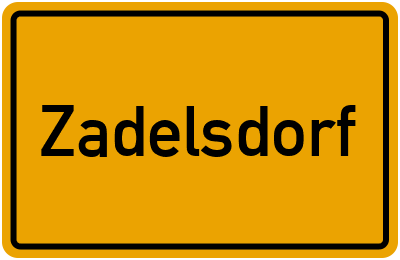 Ortsschild von Gemeinde Zadelsdorf in Thüringen