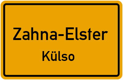 Ortsschild Zahna-Elster Külso