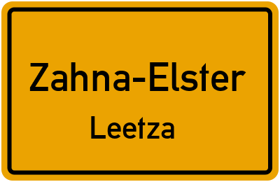 Ortsschild Zahna-Elster Leetza
