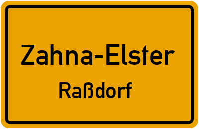 Ortsschild Zahna-Elster Raßdorf